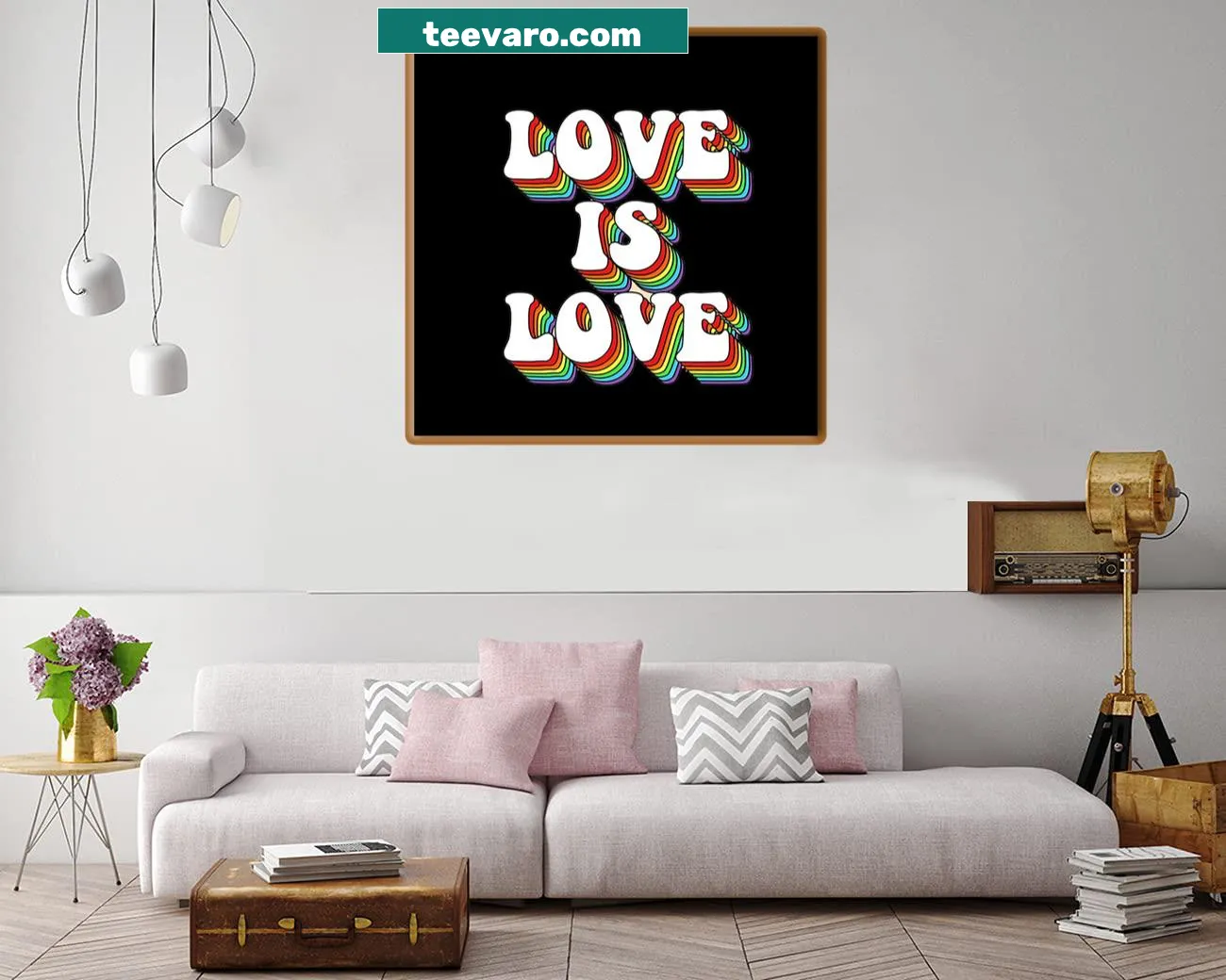 Canvas print featuring the phrase 'Love Is Love' in bold typography