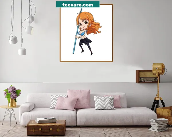 Canvas print featuring Nami from One Piece in an illustrated style.