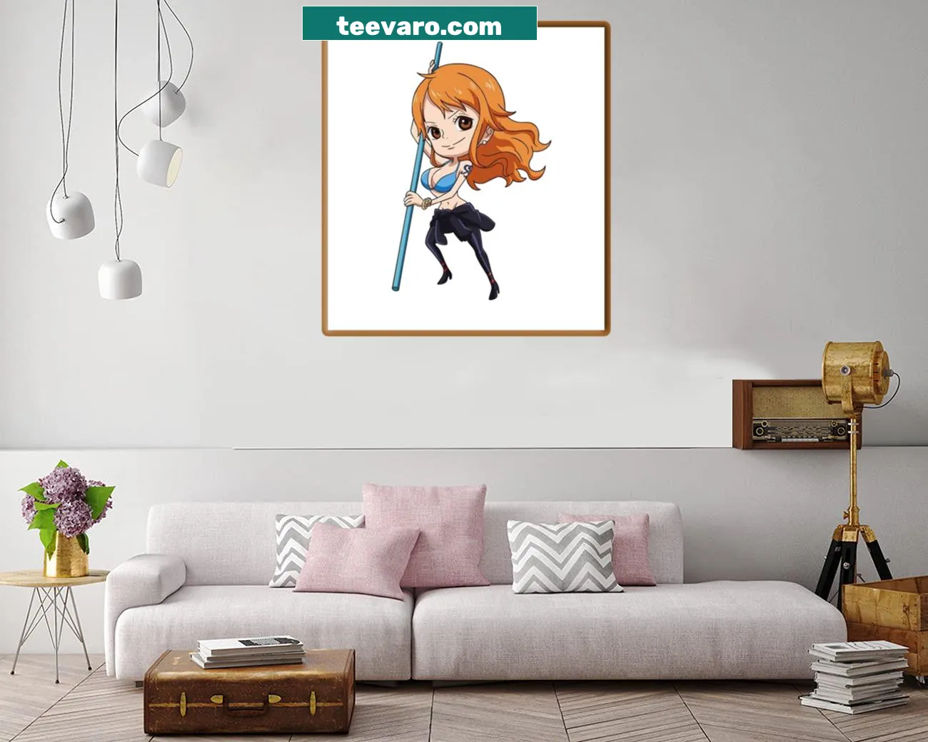 Canvas print featuring Nami from One Piece in an illustrated style.