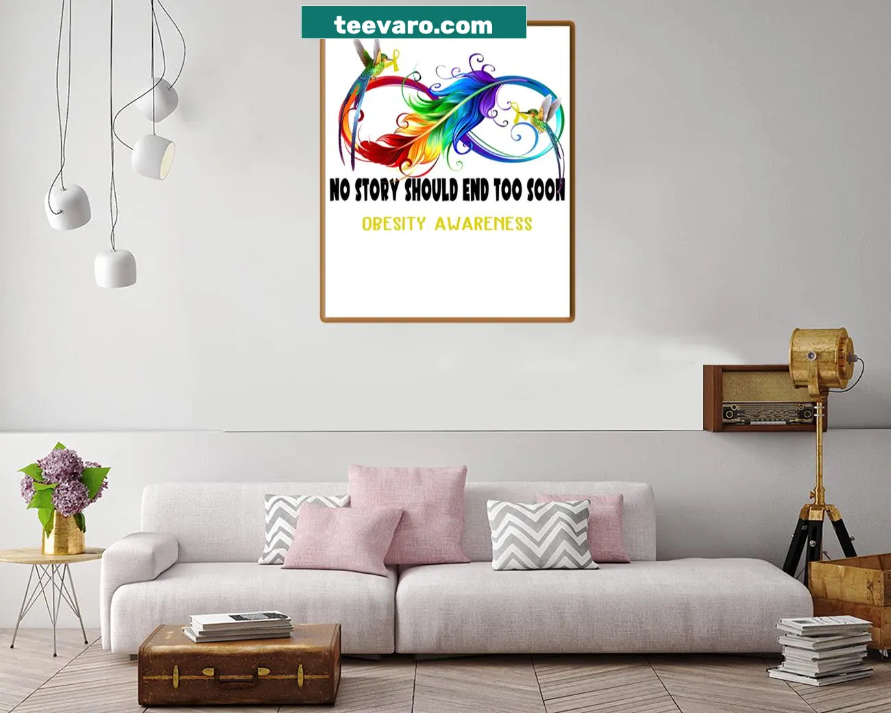 Inspirational obesity awareness canvas print with impactful typography
