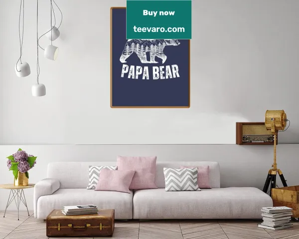Humorous 'Papa Bear' canvas print designed for dads