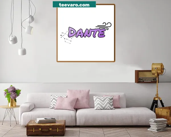 Canvas print of Dante with air element and Gemini constellation