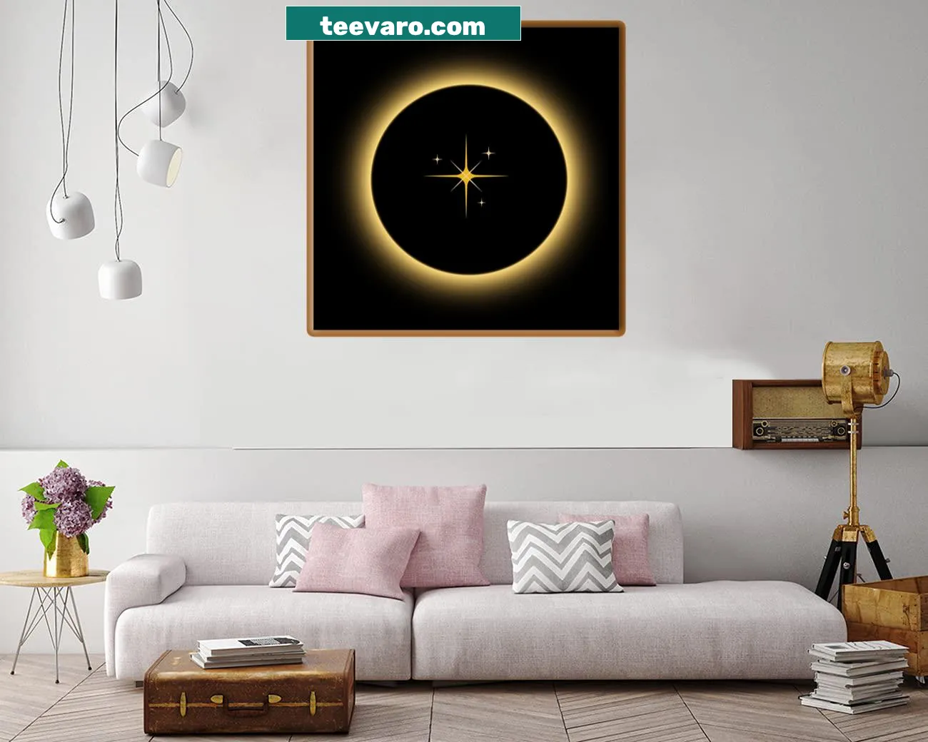 Minimalist canvas print featuring the word 'Shines'
