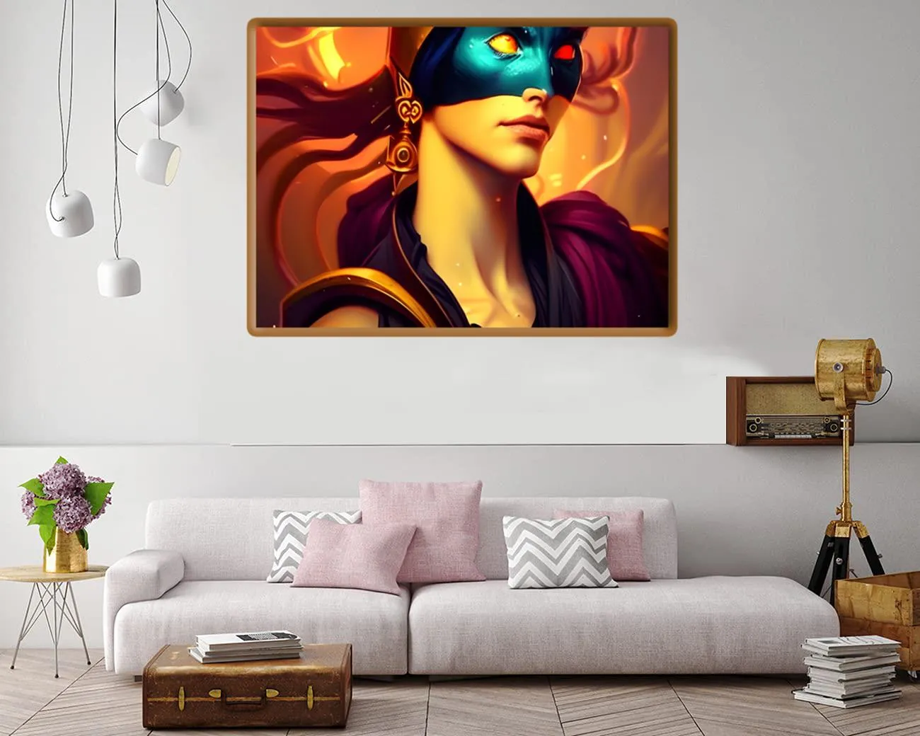 Enchanting sorceress illustration on canvas