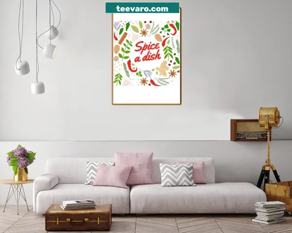 Illustration of various spices and herbs in a charming design