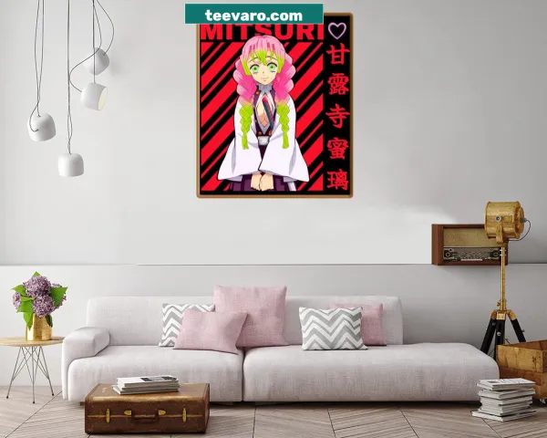 Canvas print featuring the Love Hashira character with intricate typography.
