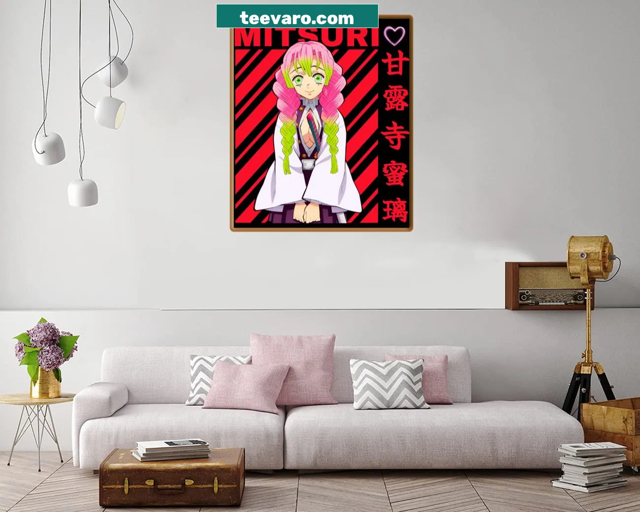 Canvas print featuring the Love Hashira character with intricate typography.
