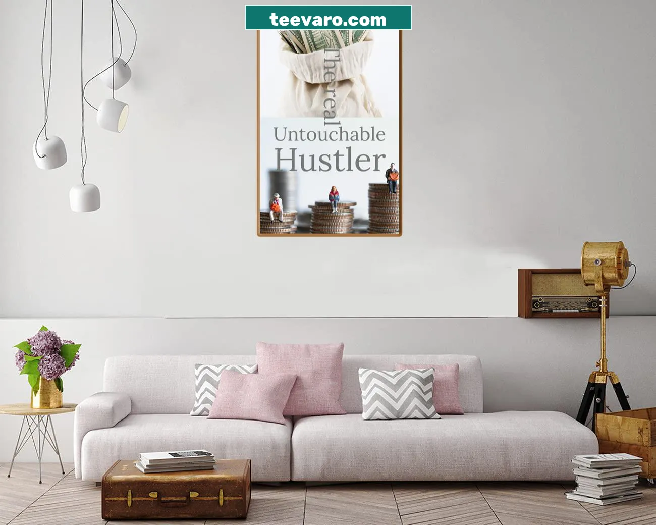 Bold canvas print with the phrase about hustle and ambition