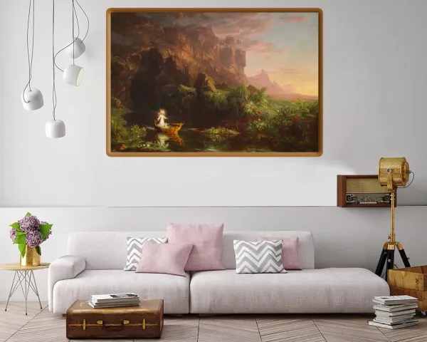 Canvas print of Thomas Cole's 'The Voyage of Life: Childhood'