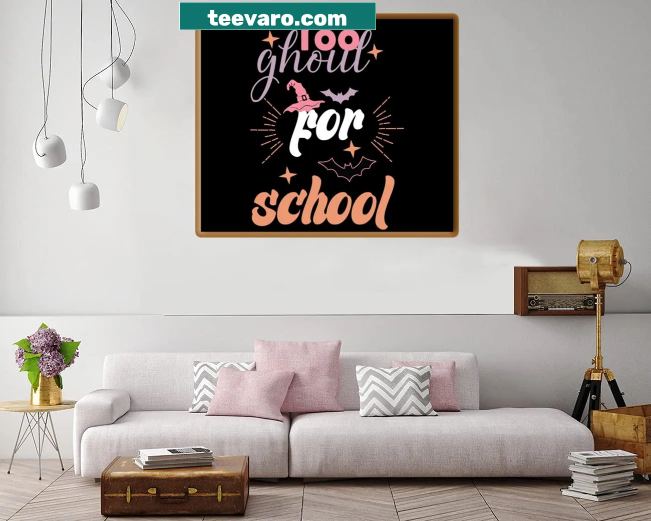 Playful ghoul illustration with a school theme