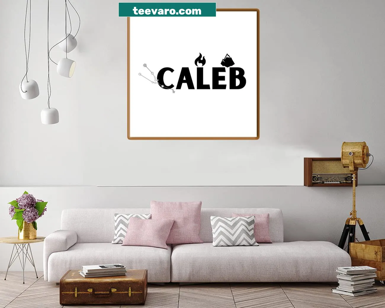 Illustration of Caleb from Zodiac Academy with fire, earth elements, and Taurus constellation