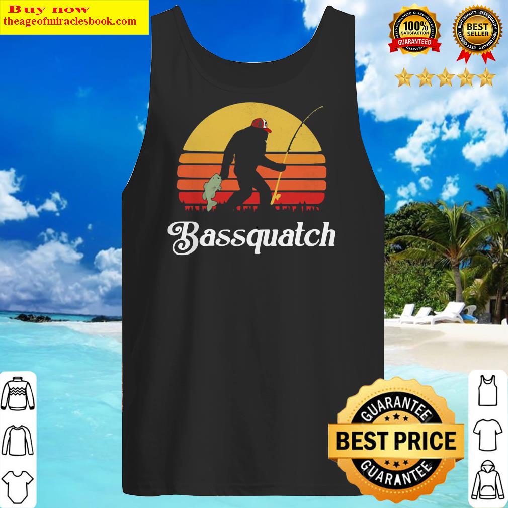 Bigfoot Fishing Bassquatch Sunset Tank Top