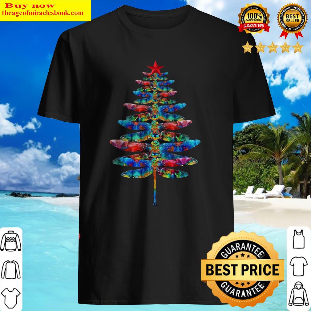 Merry christmas dragonflies tree shirt, sweater