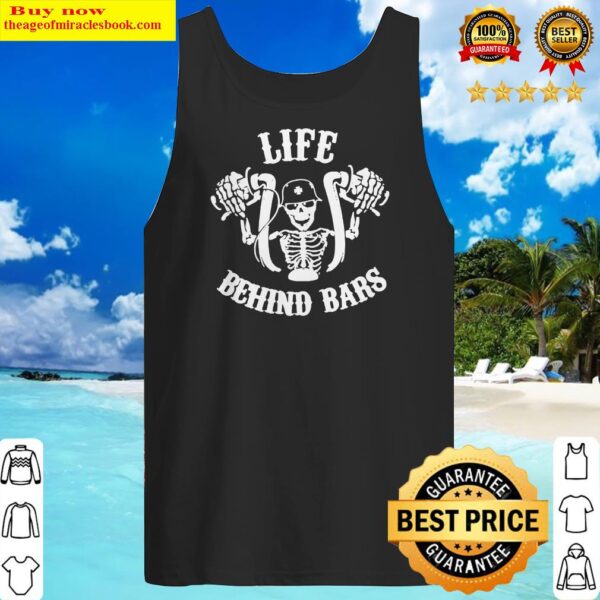 Motorcycle Skull life behind bars Tank Top