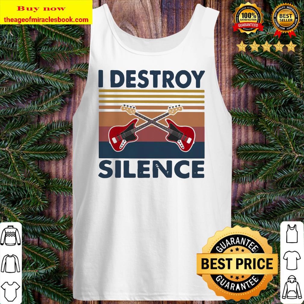 Official Bass Guitar I Destroy Silence Vintage Retro Tank top