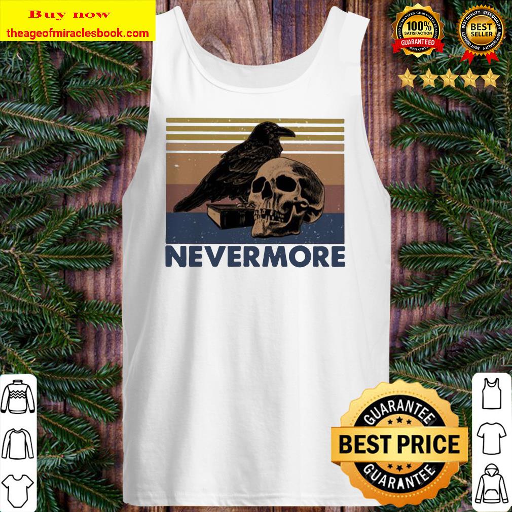 Raven Skull Nevermore vintage retro Tank top