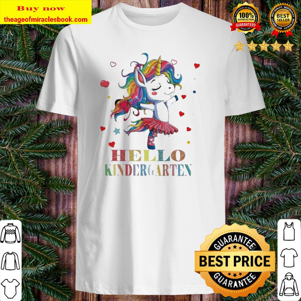 Unicorn hello kindergarten hearts shirt, hoodie, tank top, sweater