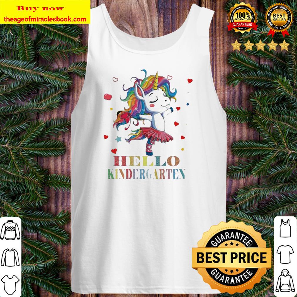 Unicorn hello kindergarten hearts Tank top