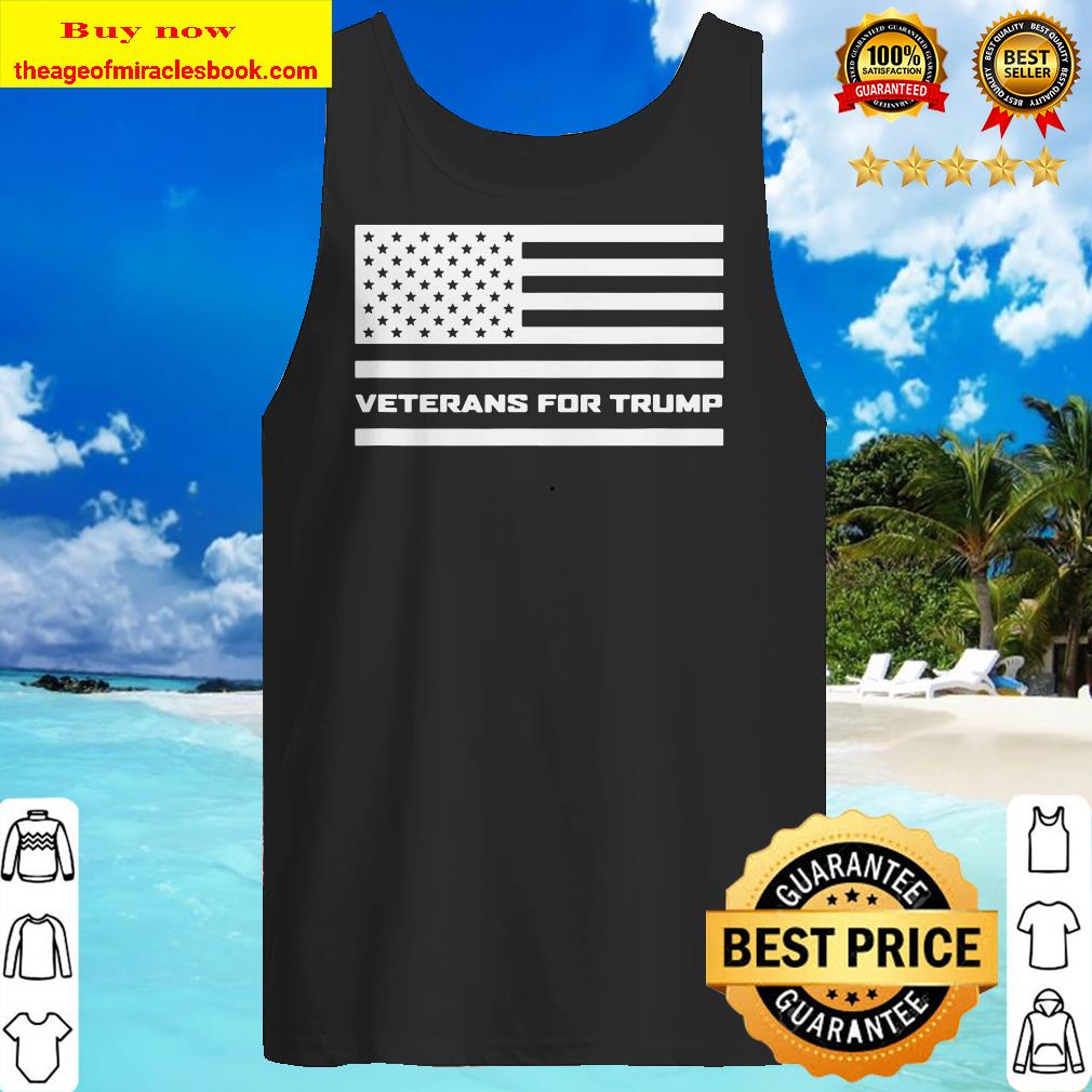 Alternative view of Veterans For Trump With White Horizontal Flag Design shirt