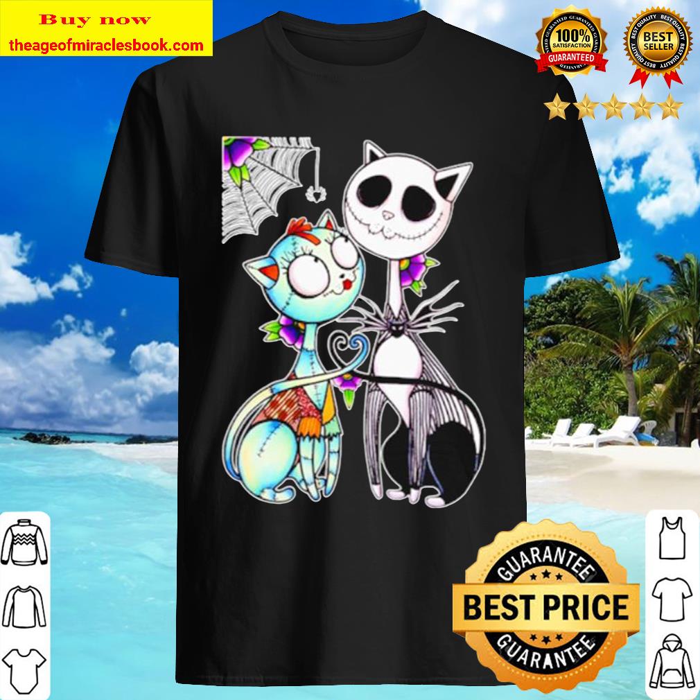 Jack Skellington and Sally cat shirt
