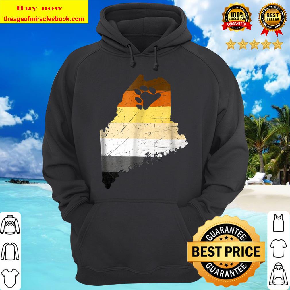 Maine Gay Bear Pride Flag Hoodie
