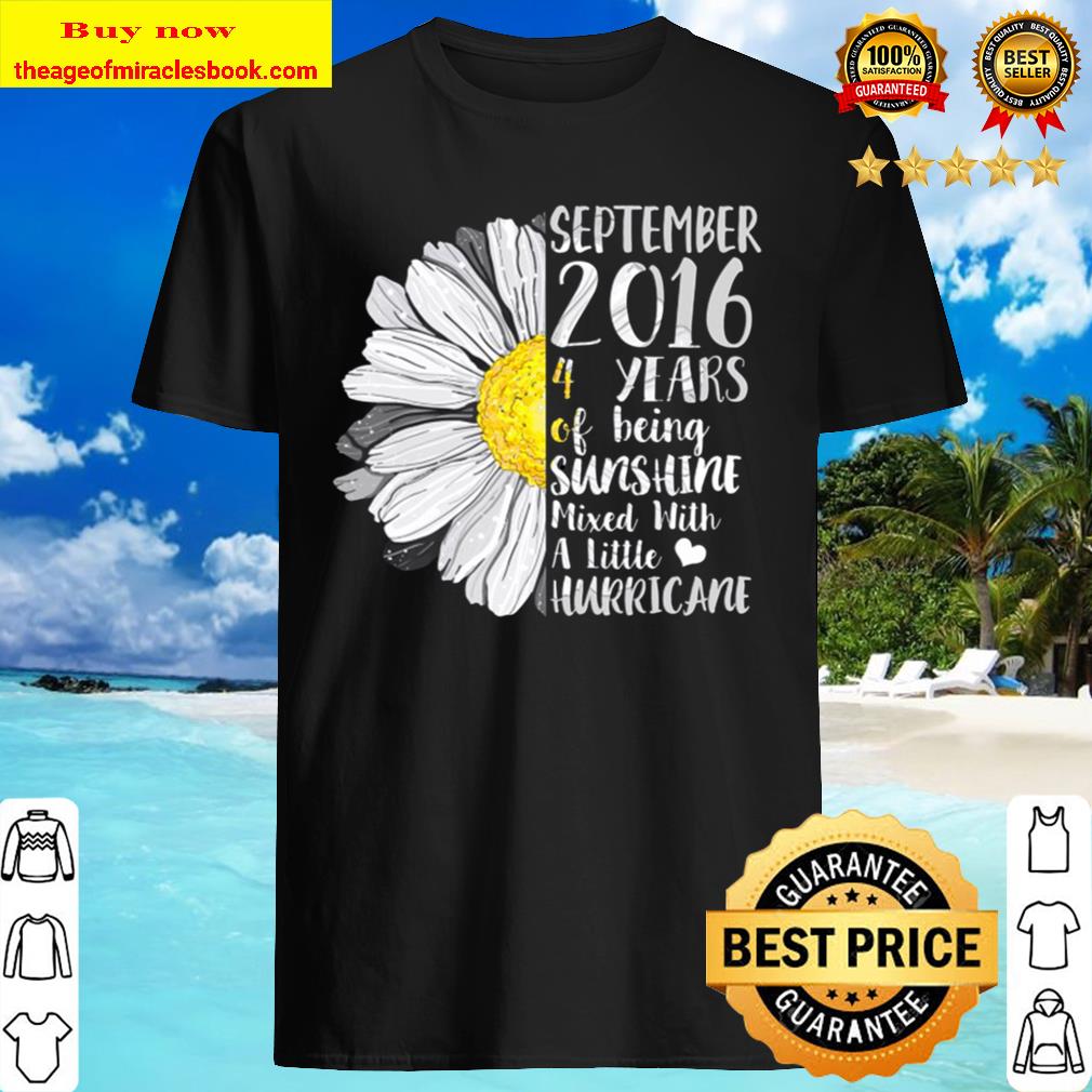 September Girl 4 Years Old Sunshine Birthday shirt