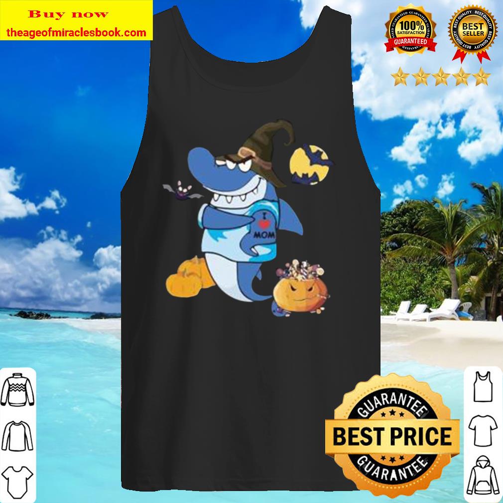 Shark Halloween I Love Mom Tank Top