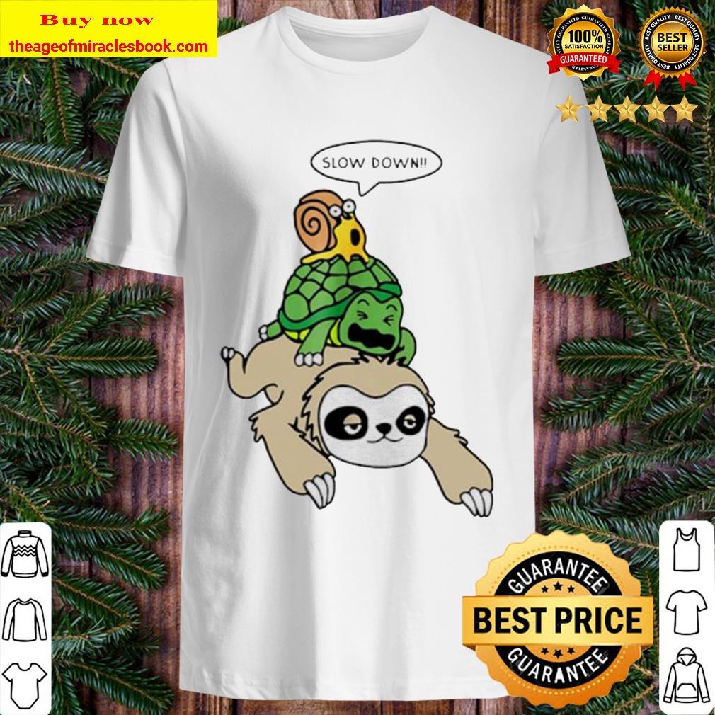 Sloth Piggyback Turtle And Snail Slow Down Shirt