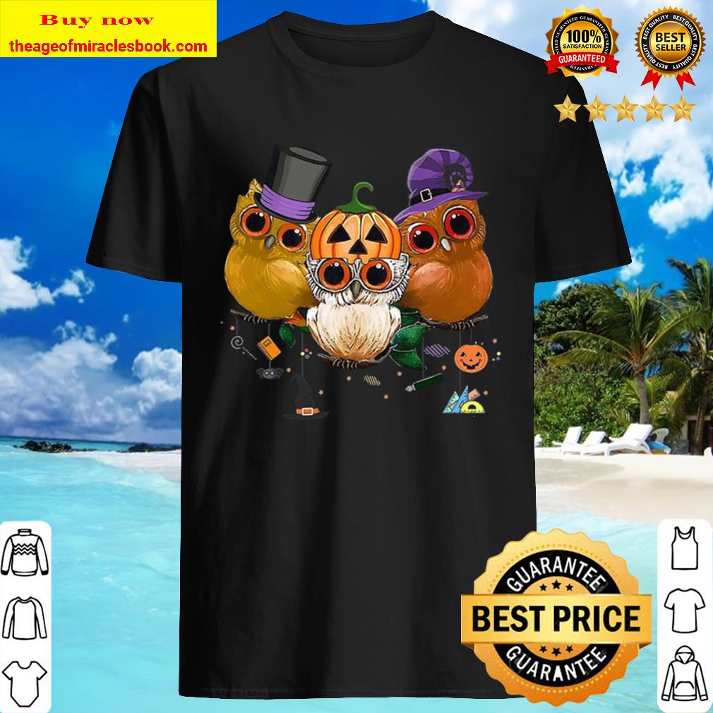 Three Owls Witch Hat Mummy Devil Cute Halloween shirt, hoodie, tank top, sweater
