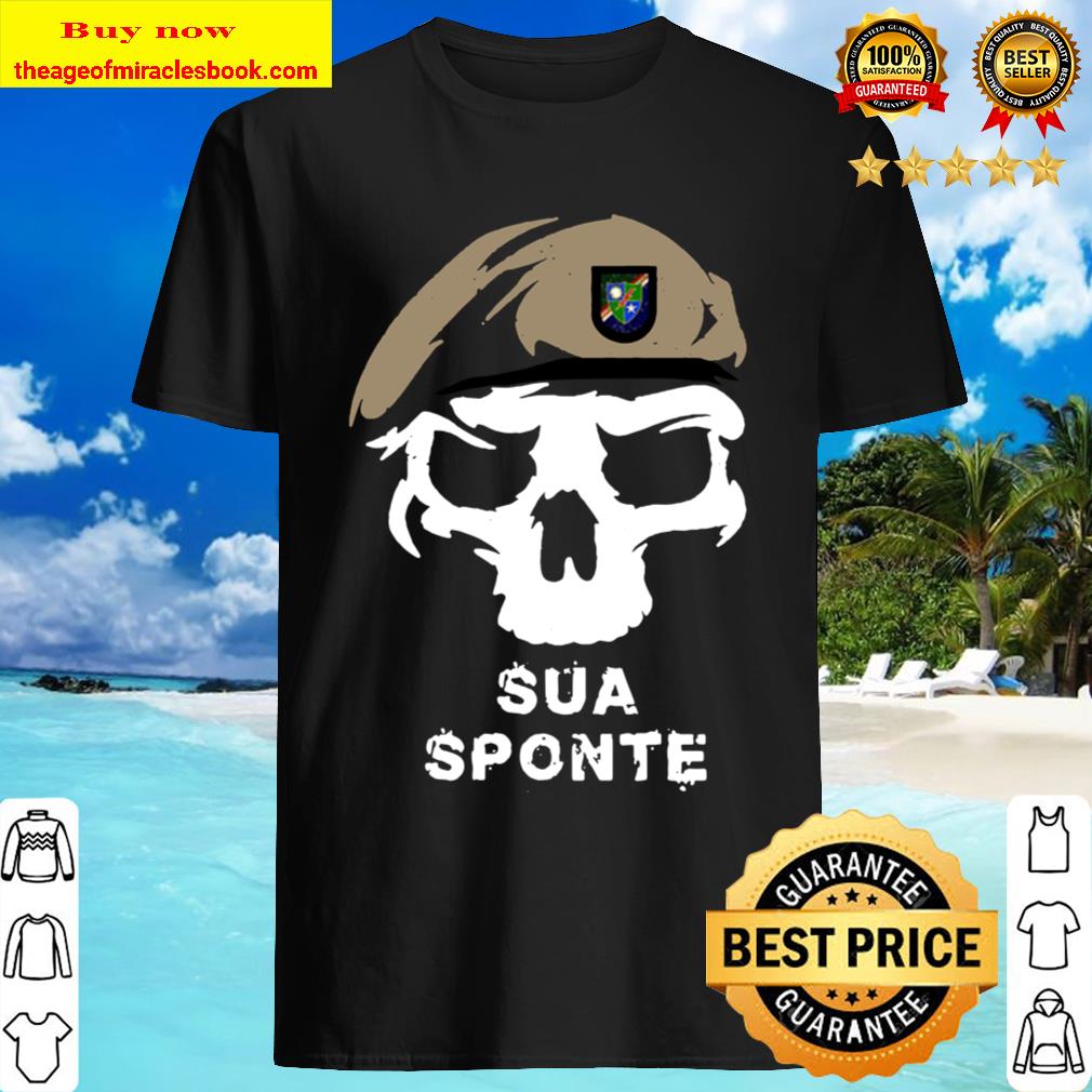 Vintage Army Ranger Regiment Sua Sponte Skull Tan Beret shirt