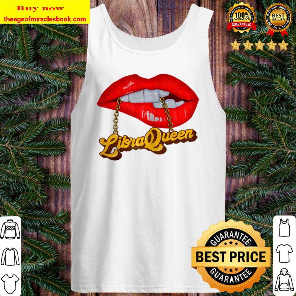 Womens Libra Queen Red Lips October Birthday Zodiac Gift For Women Tank Top