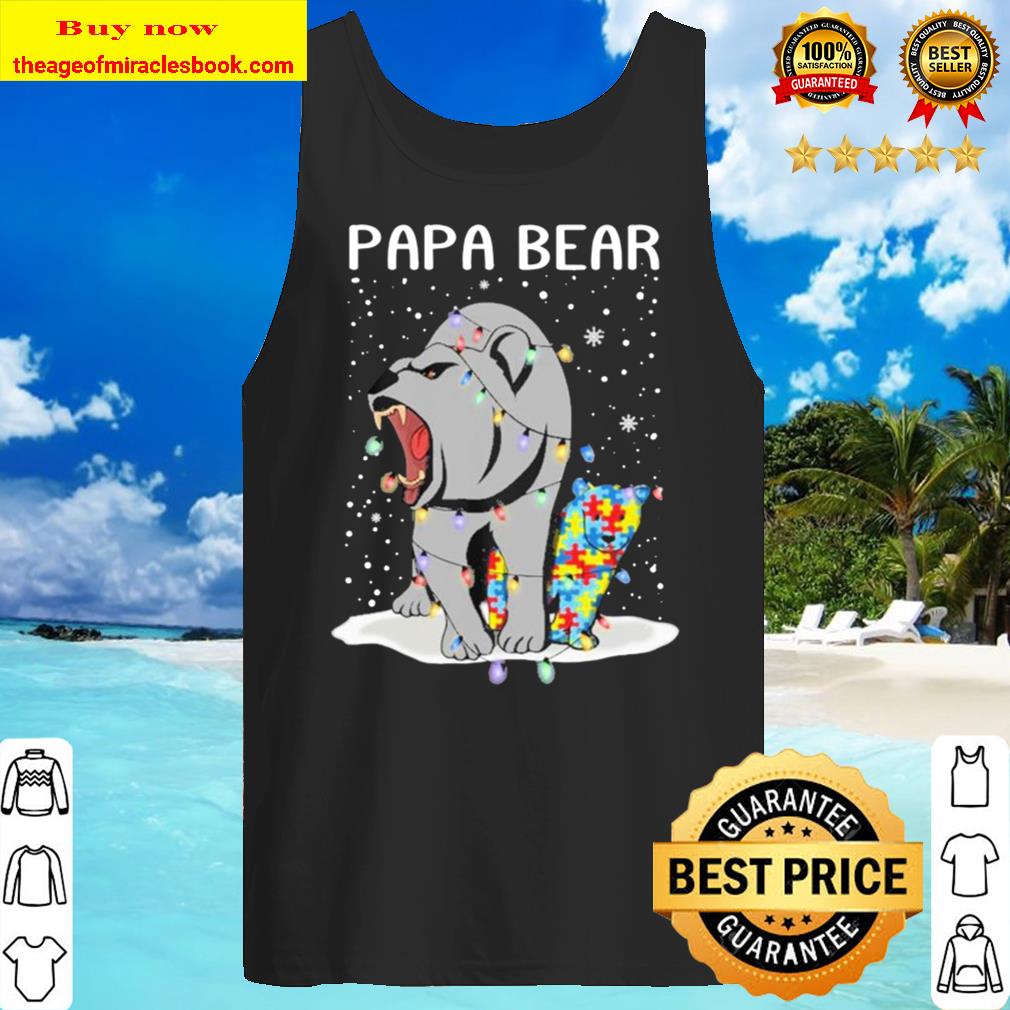 Autism Papa Bears Christmas Tank Top