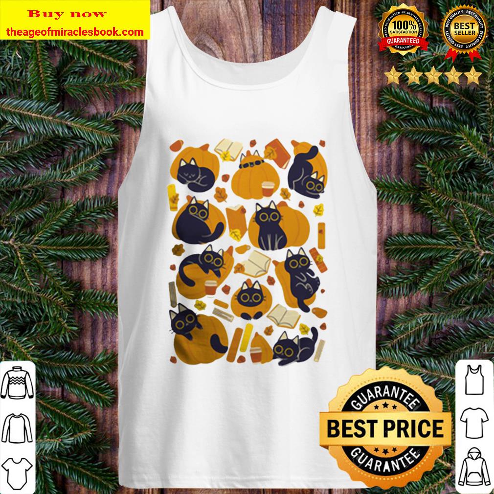 Cat Books AnCat Books And Pumpkins Tank Top