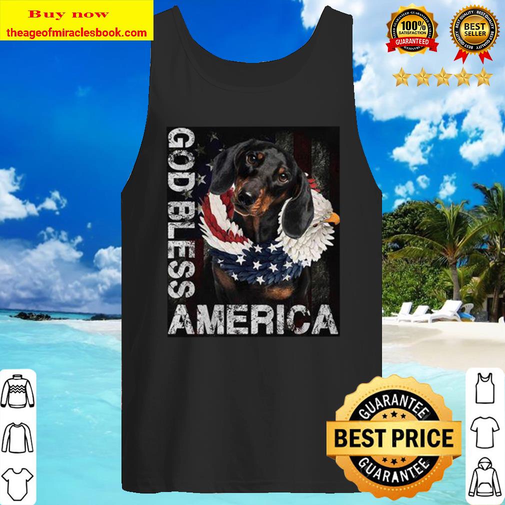 Dachshund God Bless America Flag Tank Top