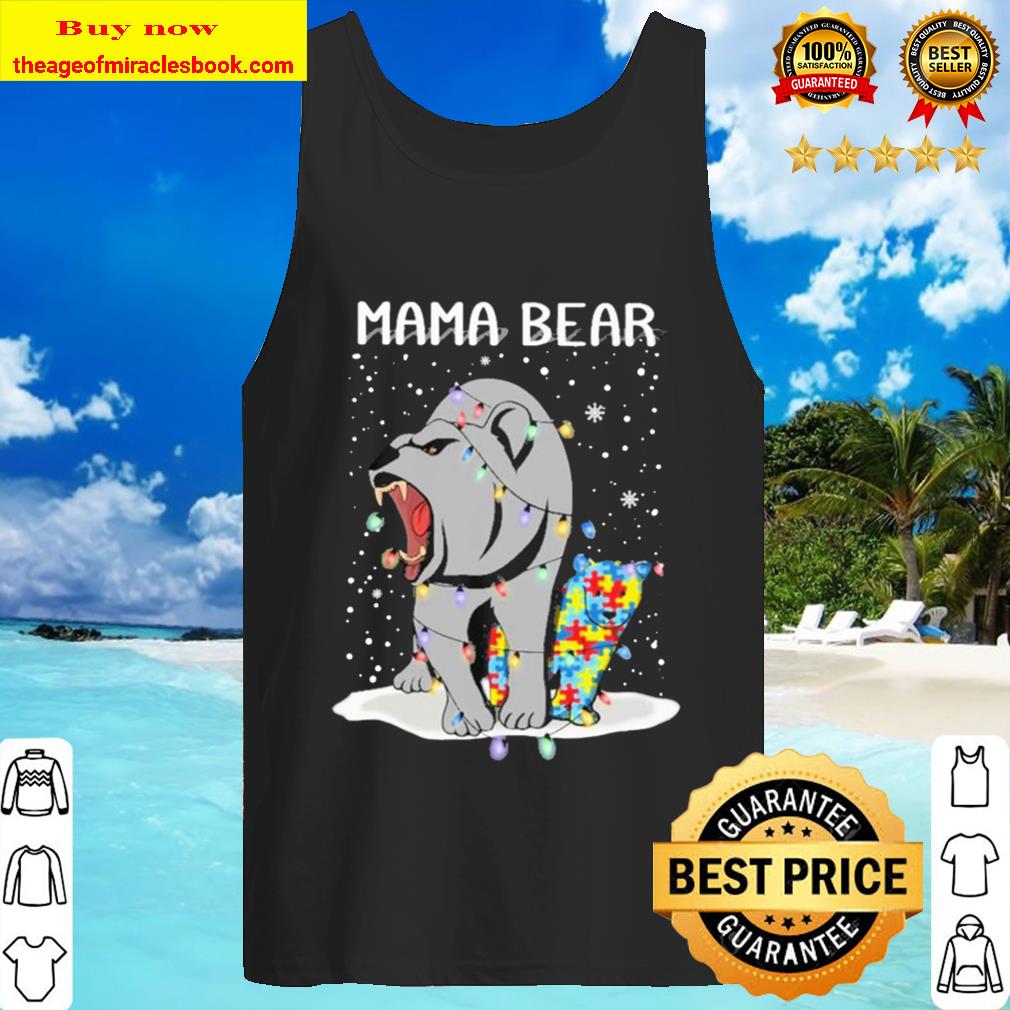 Light Christmas Autism Mama Bear Tank Top