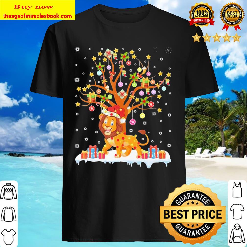 Lion Lighting Xmas Tree Lion Christmas Tree Shirt, Hoodie, Tank top, Sweater