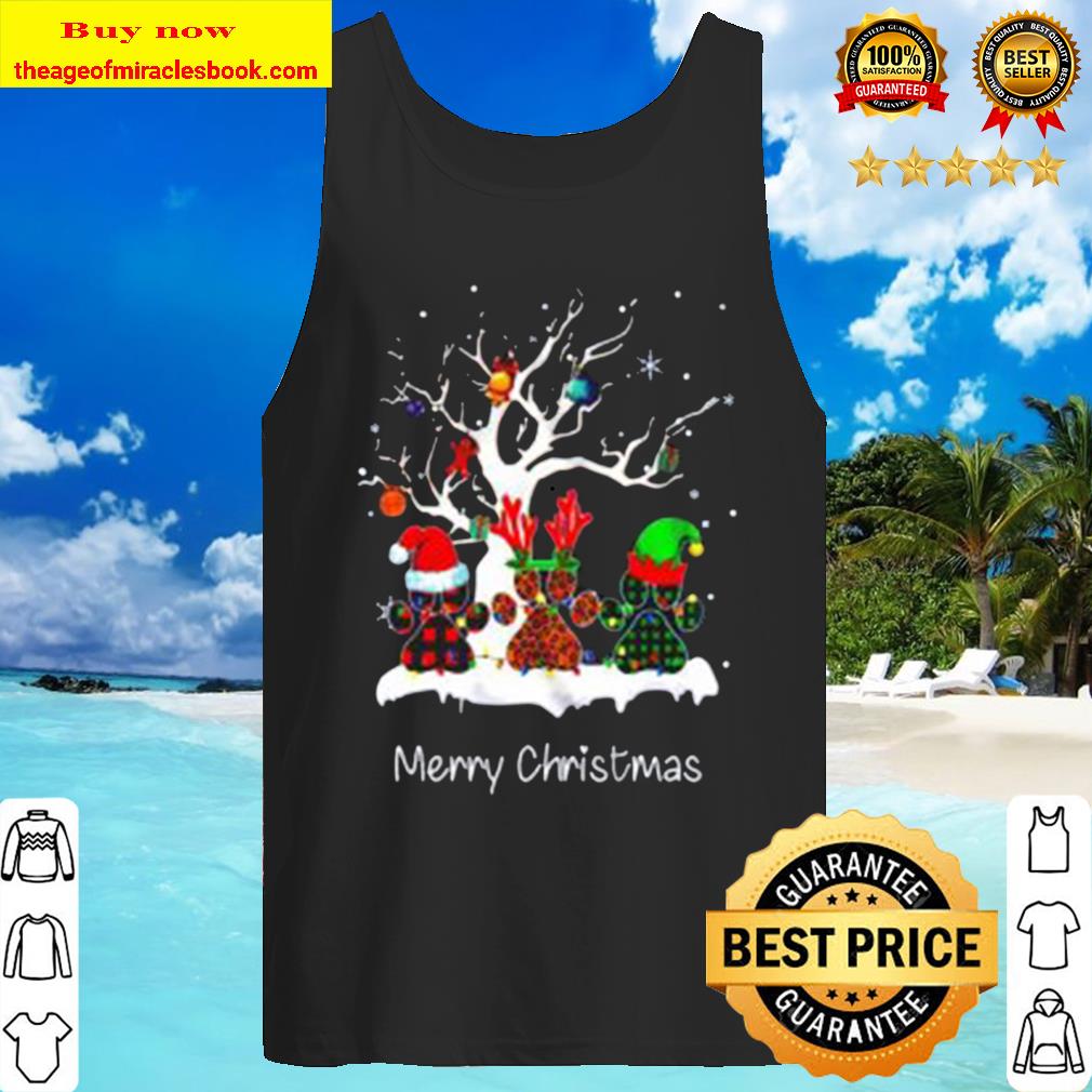 Paw dog Merry Christmas Tank Top