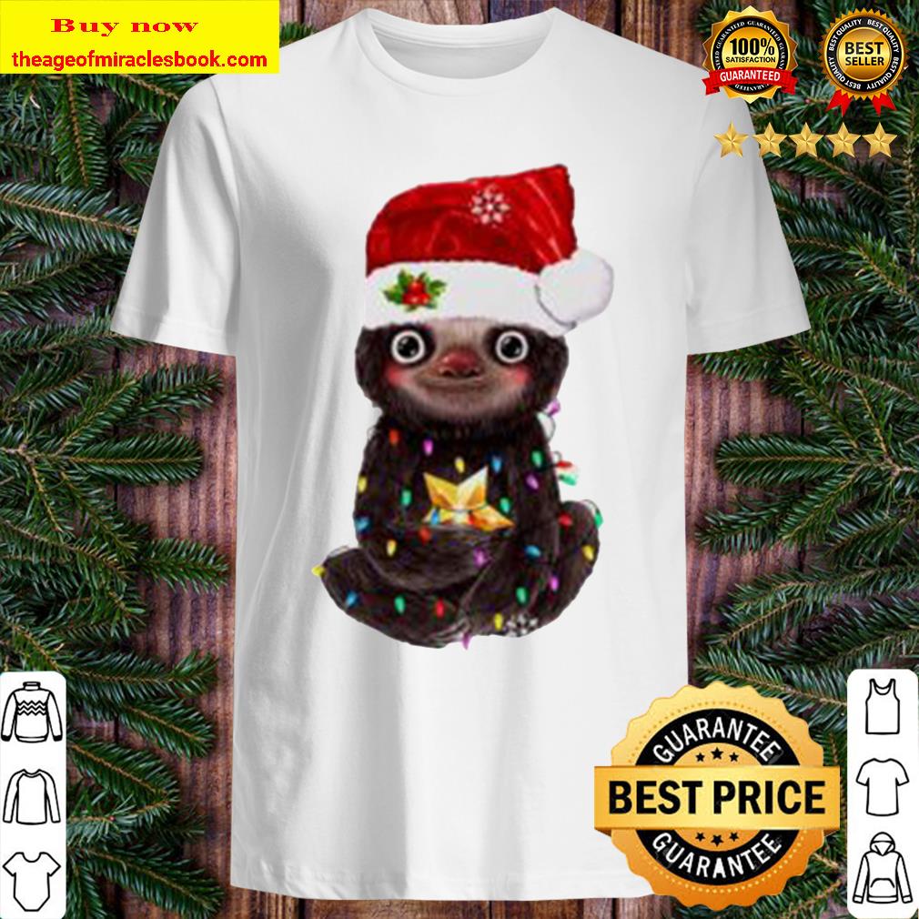 Santa sloth Christmas shirt, hoodie, tank top, sweater