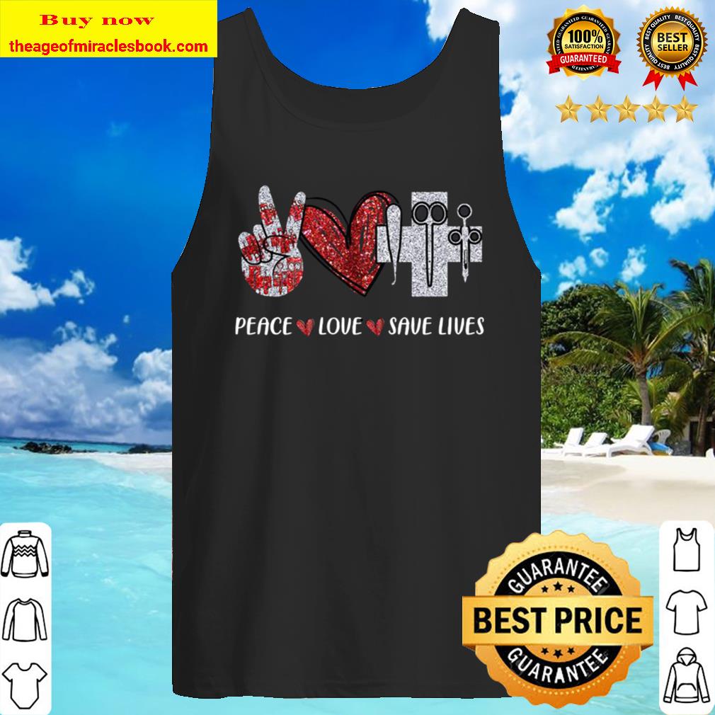 Save Lives Nurse Hand Sign Peace Peace Love Tank Top