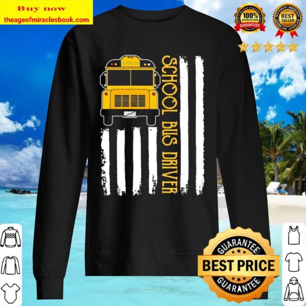 School Bus Driver American flag Sweater