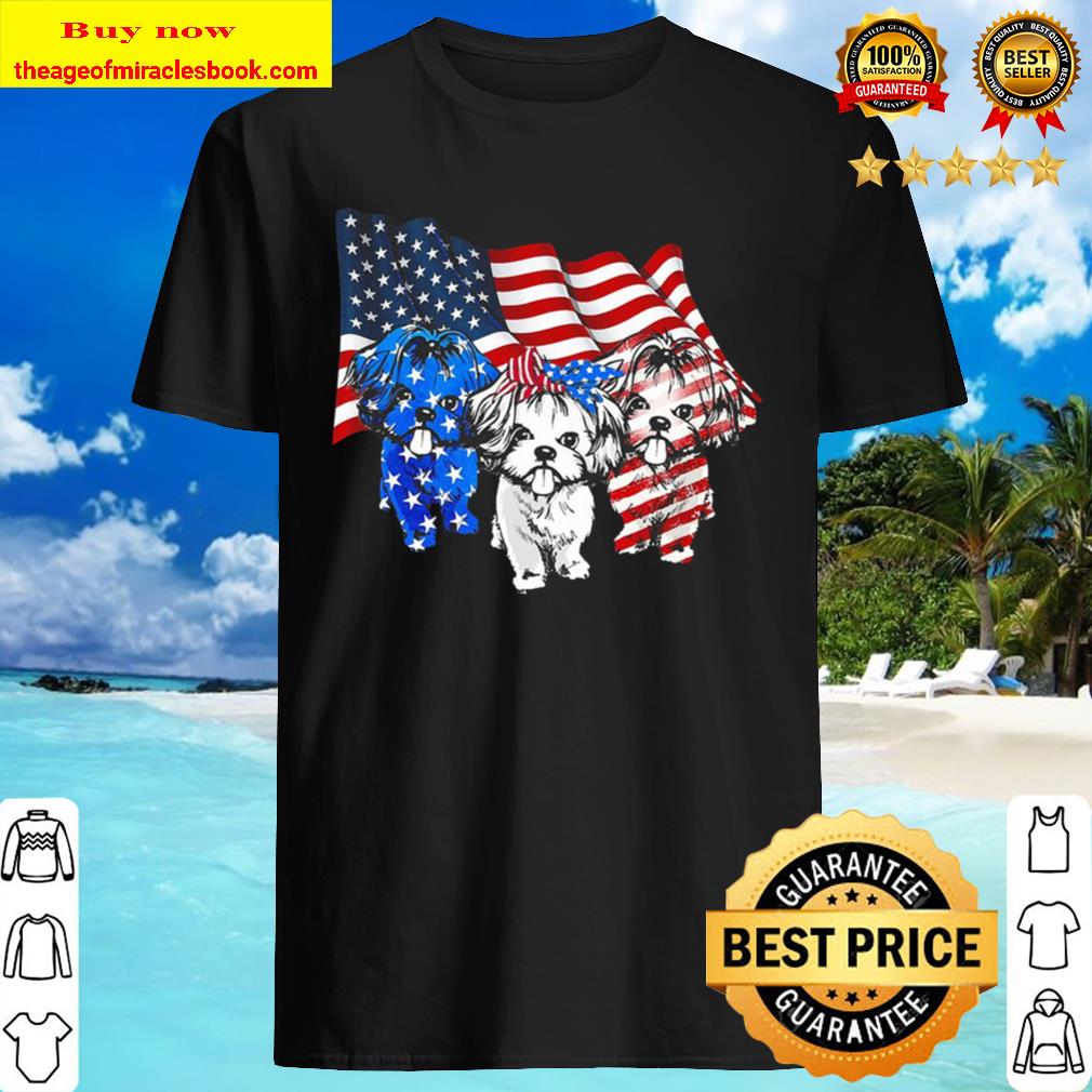 Three Shih Tzu American Flag Shirt, Hoodie, Tank top, Sweater
