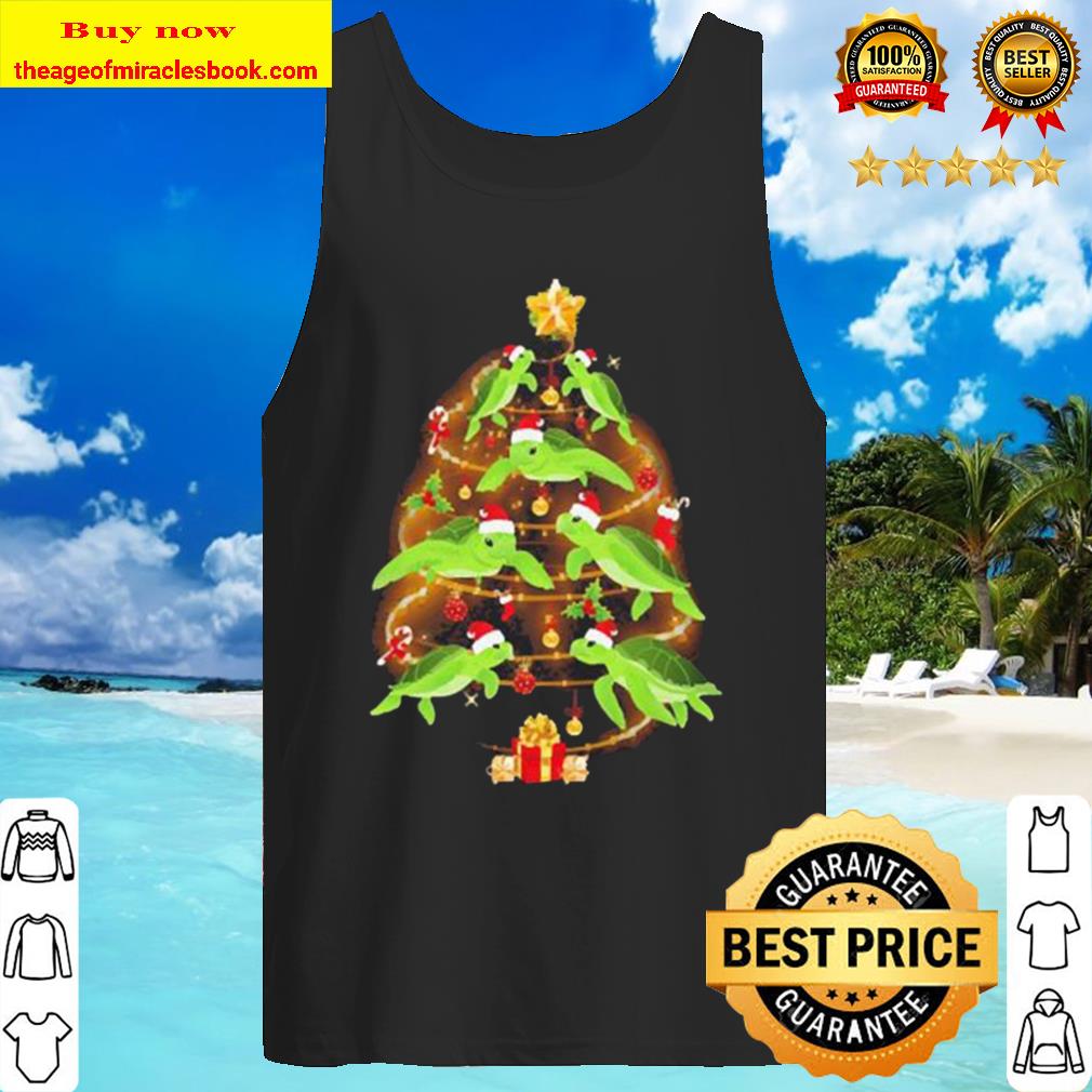 Turtles Merry Christmas tree Tank Top