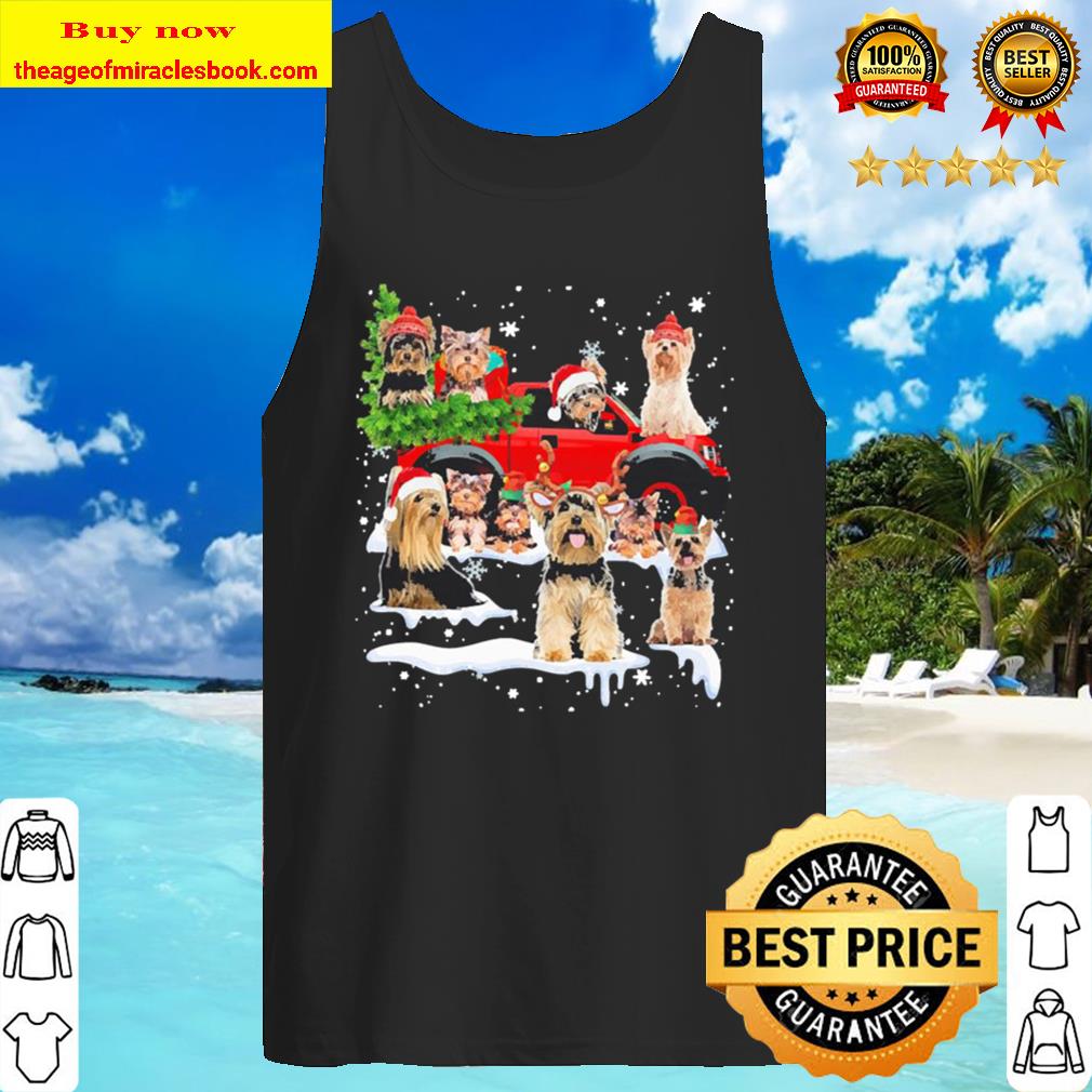 Yorkshire Terriers Dog Santa Merry Christmas Tank Top