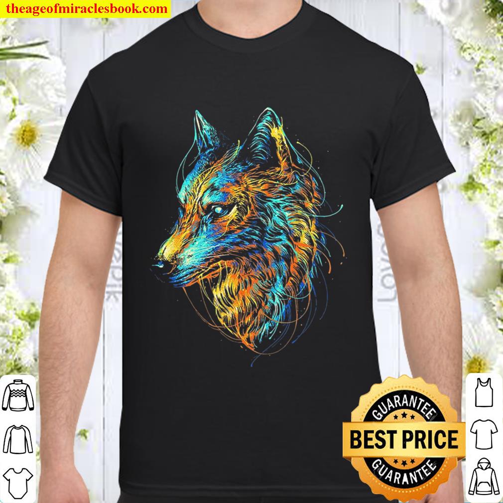 Colourful Wolf Shirt, Hoodie, Long Sleeved, SweatShirt Colourful Wolf Shirt, Hoodie, Long Sleeved, SweatShirt
