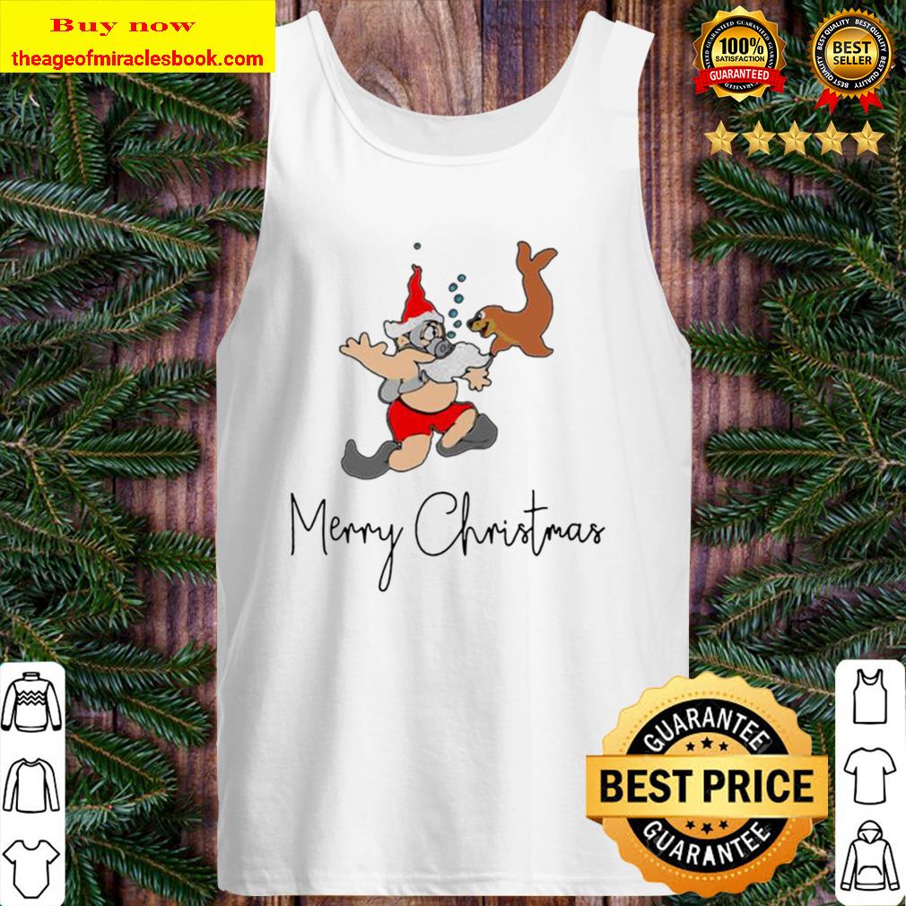 Merry christmas scuba diving seal Tank Top