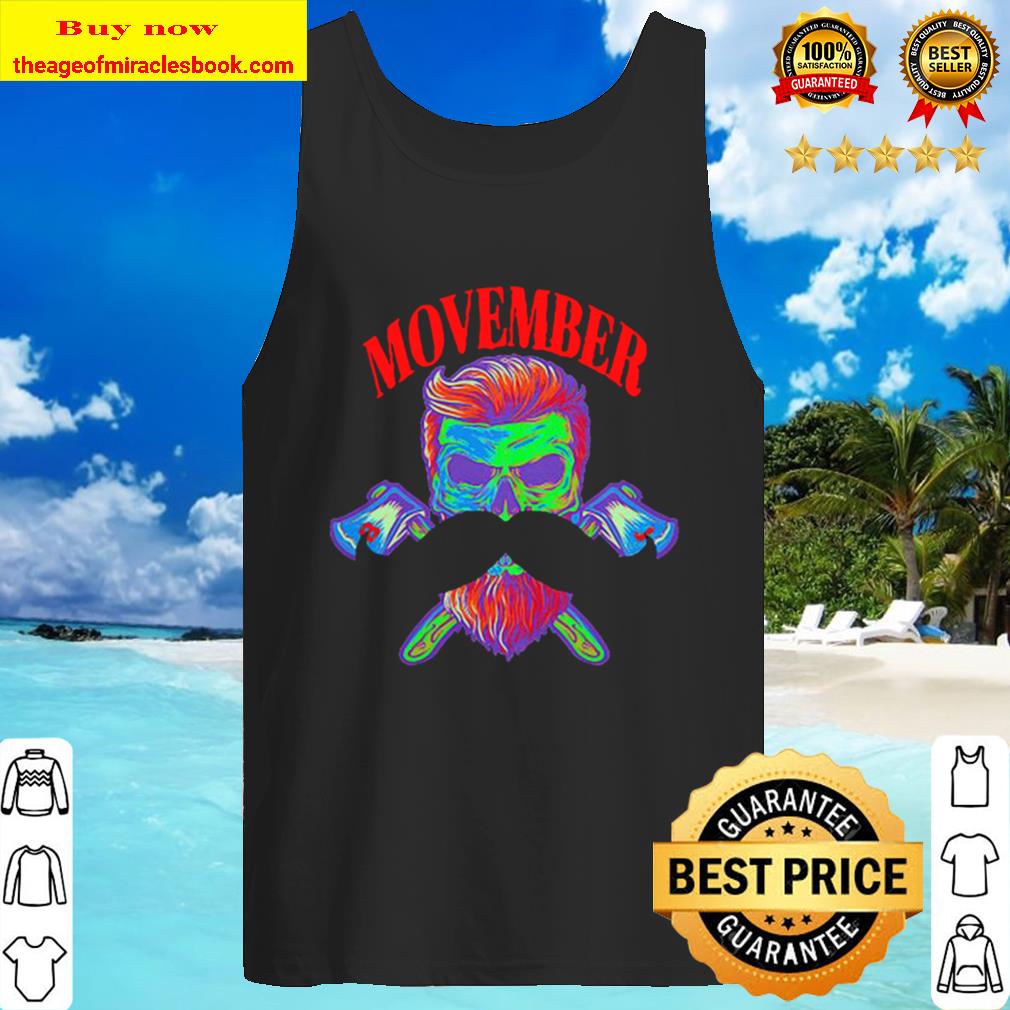 Movember Bj Lumberjack skull With Crossed Axes Tank Top