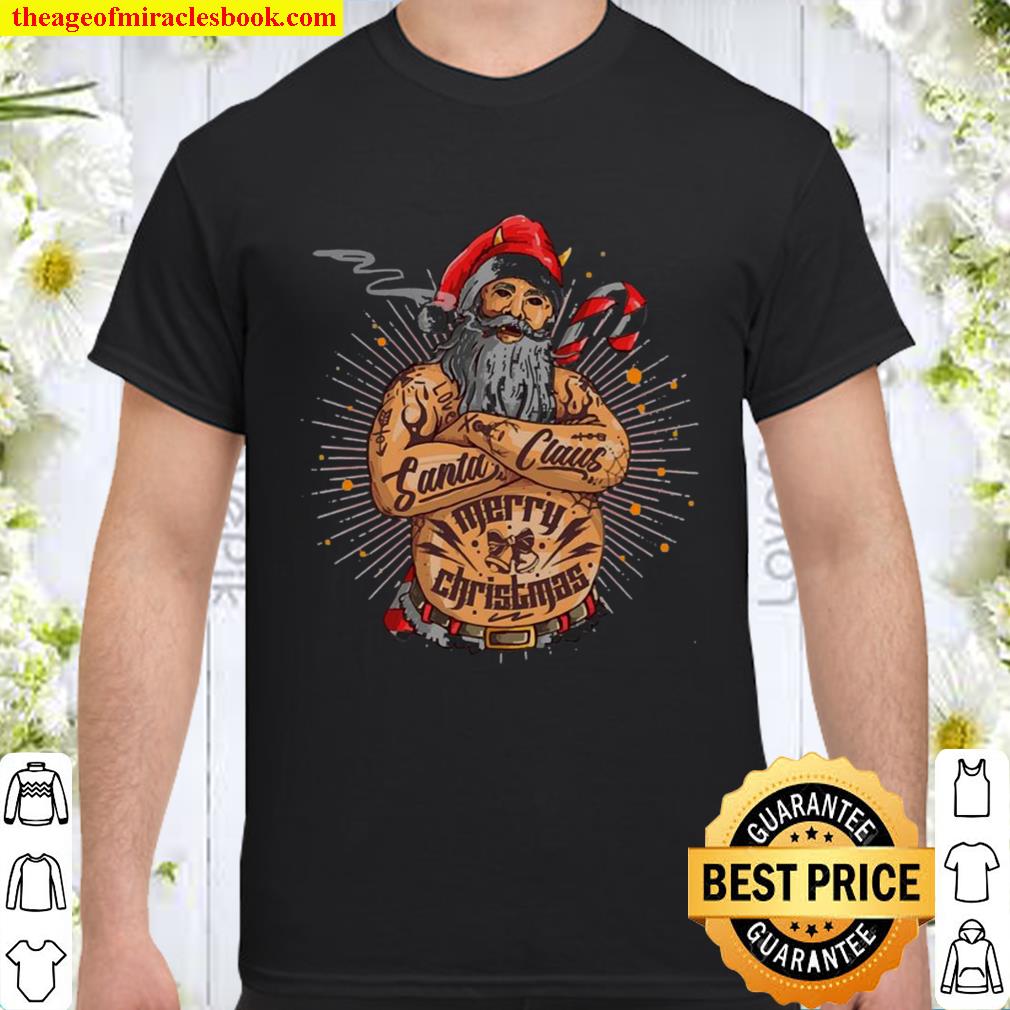 Tattoos Santa Claus Merry Christmas Shirt, Hoodie, Long Sleeved, SweatShirt