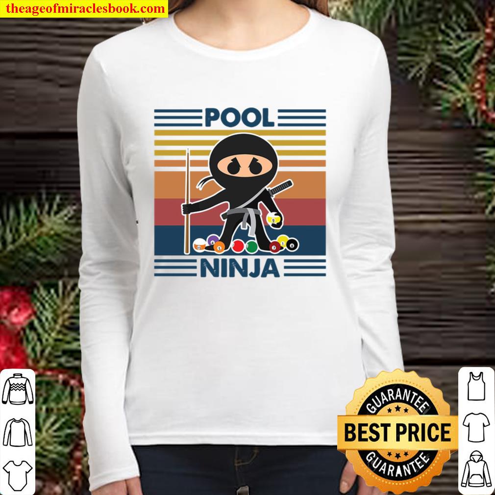 BILLIARD Pool Ninja vitage retro Women Long Sleeved