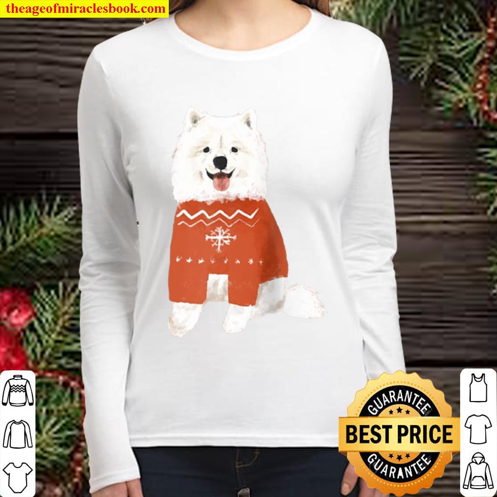 Biff the Samoyed Winter Merch Raglan Baseball Women Long Sleeved