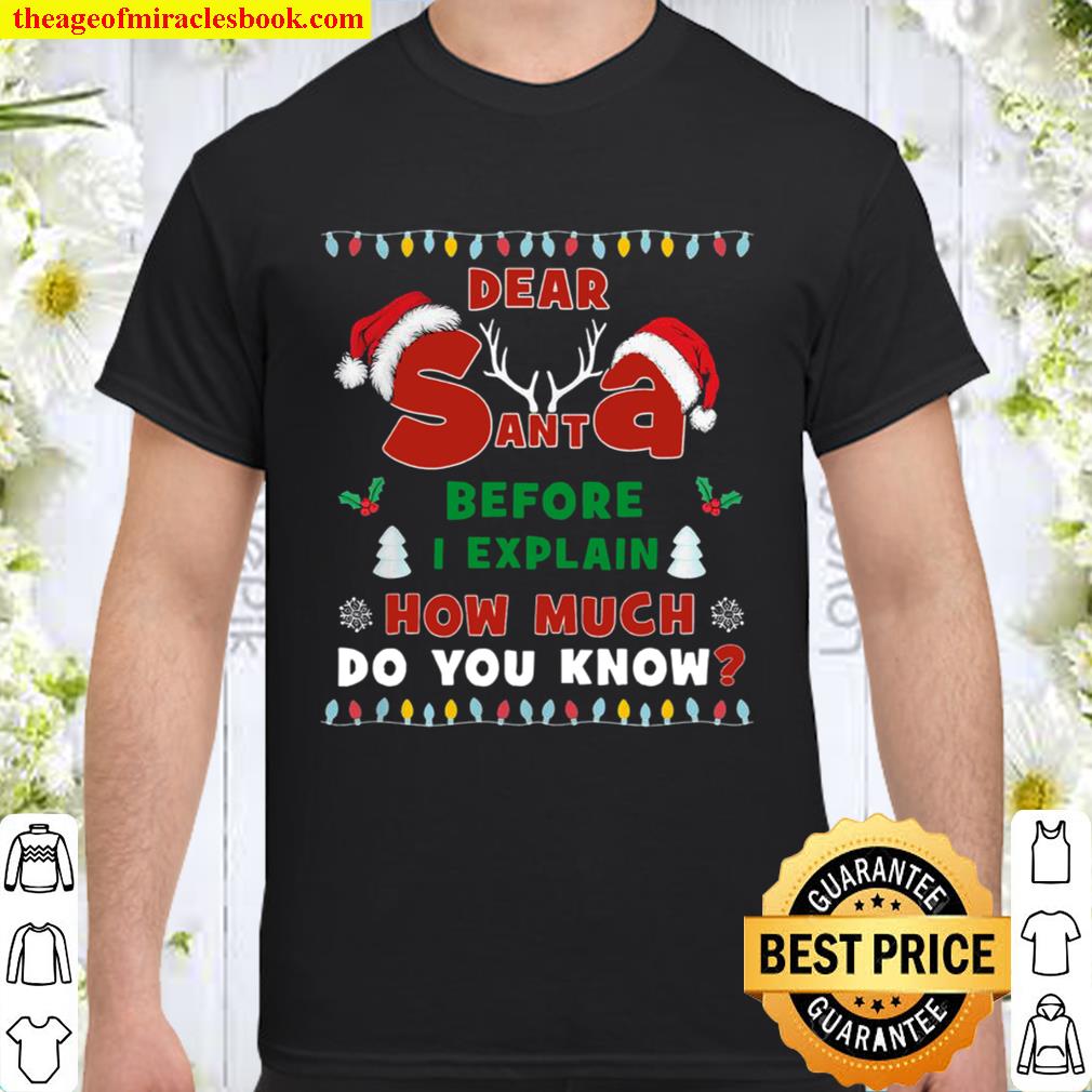 Dear Santa Before I Explain How Much Do You Know limited Shirt, Hoodie, Long Sleeved, SweatShirt